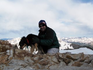 Mystic and I on the summit of Mount Belford, Colorado