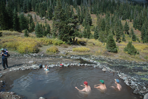 Soaked in a natural hot springs with complete strangers at Conundrum Hot Springs