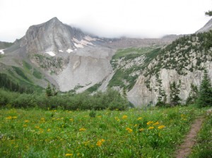 snowmass mountain hidden in the clouds