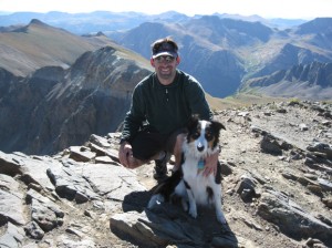 Handies Peak summit with Fremont the Border Collie and James Dziezynski