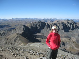Jenny on the summit of Handies Peak