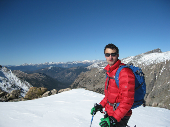 Mr. Rei model posing in Rocky Mountain National Park. 