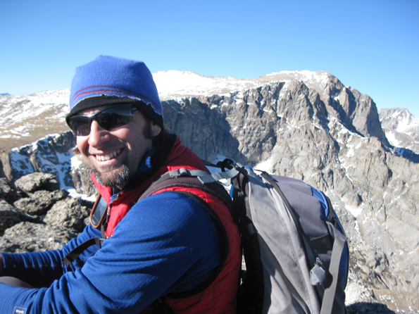 James Dziezynski on the summit of Tanima Peak. 