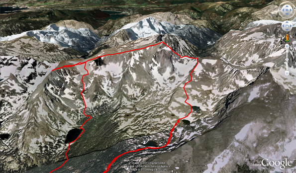 Google Earth view of Mount Alice and Tanima Peak