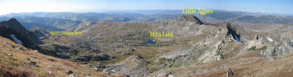 Panoramic view of Mica Lake Basin.