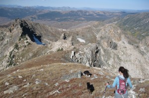 Descending Big Agnes to Mica Lake.