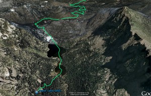 Jewell Lake Icefall - Rocky Mountain National Park, Colorado via Glacier Gorge to Mills Lake.