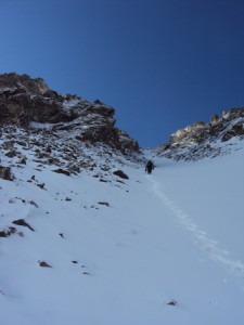 Snow at the bottom of Goatfinger