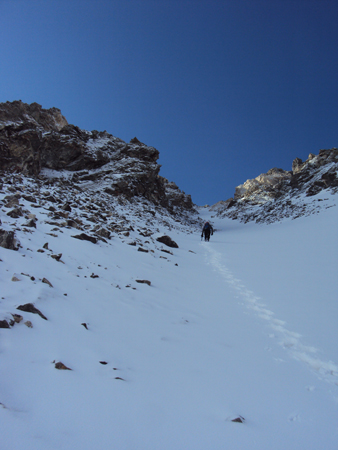 Snow at the bottom of Goatfinger