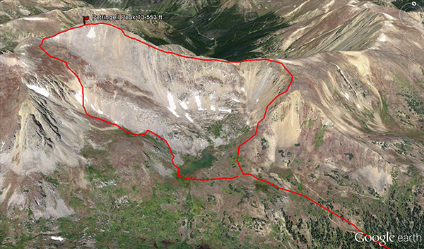 Pettingell Peak via Google Earth