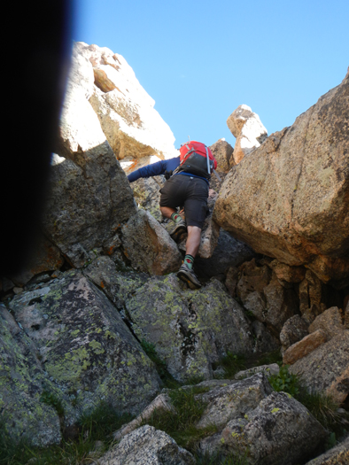 Scaling the second tower notch. 