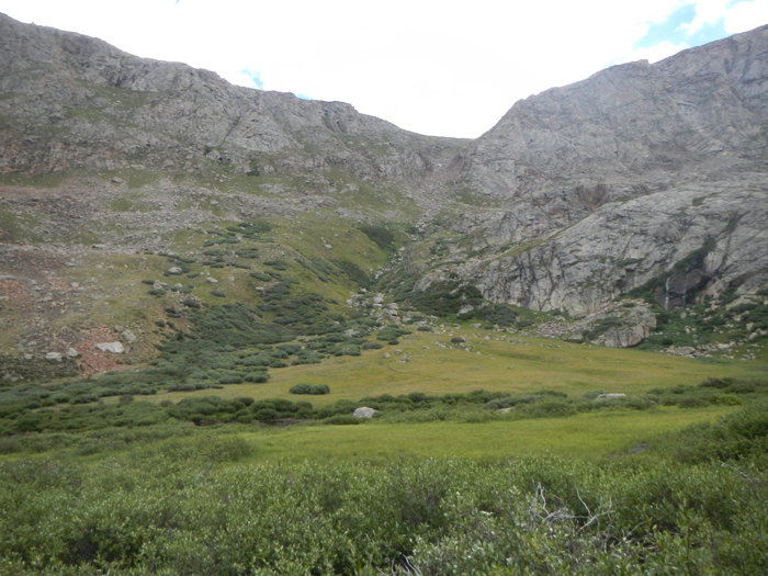 A look back up the gully before hitting up the swamps. 