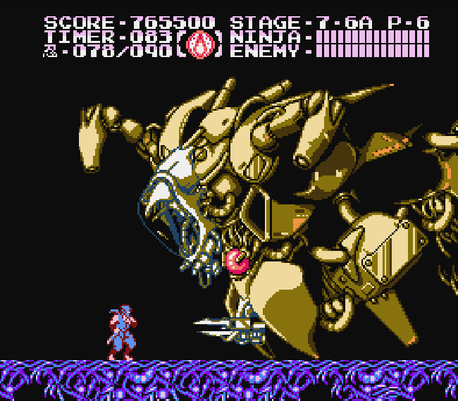 The final boss is a leftover space ship from one of the Mega Man games. 