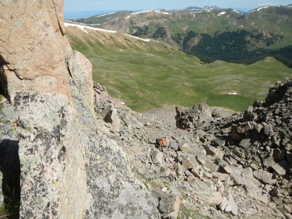 An interesting spot on the class 3 traverse on Coon Hill. 