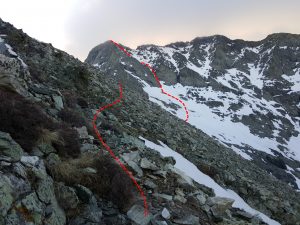 Little Bear traverse to hourglass.