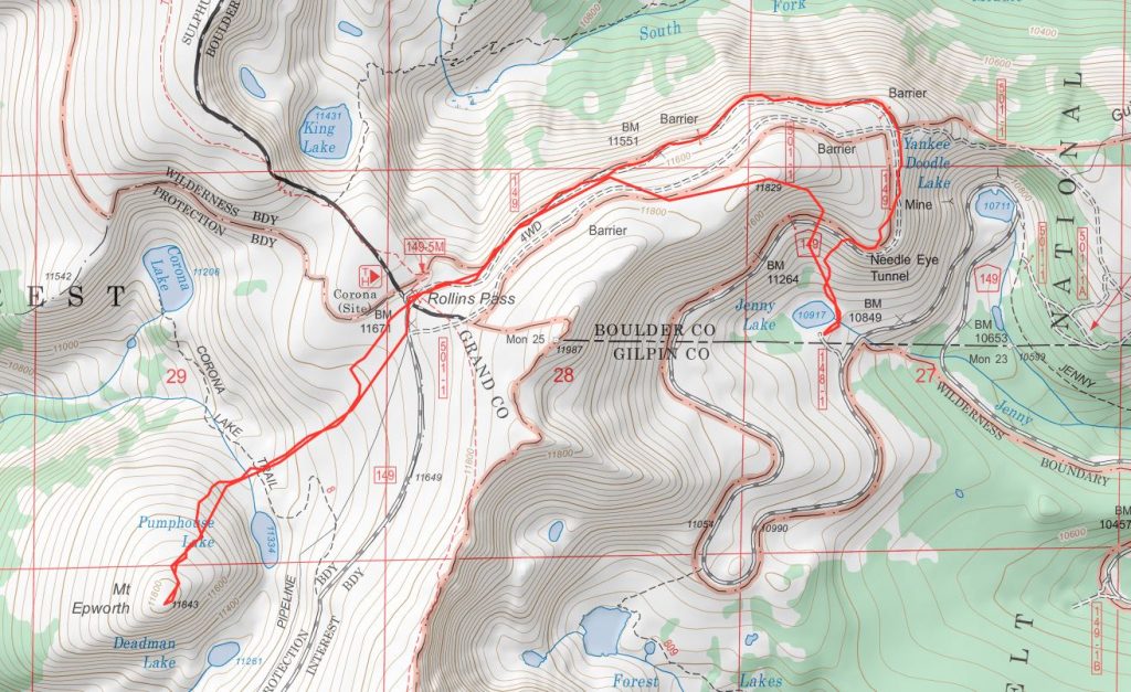 A topo map of our route. 