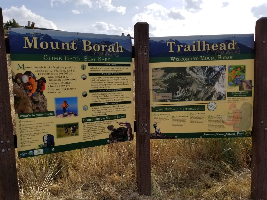 Mount Borah Trailhead Sign