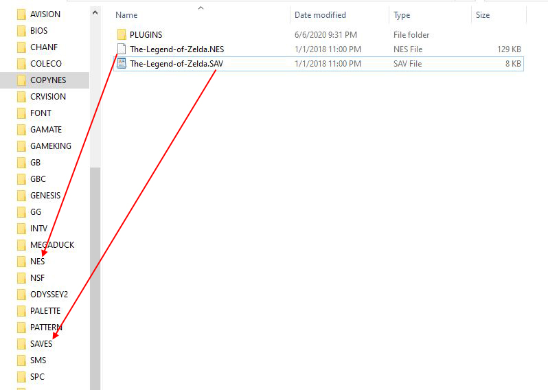 COPYNES save files