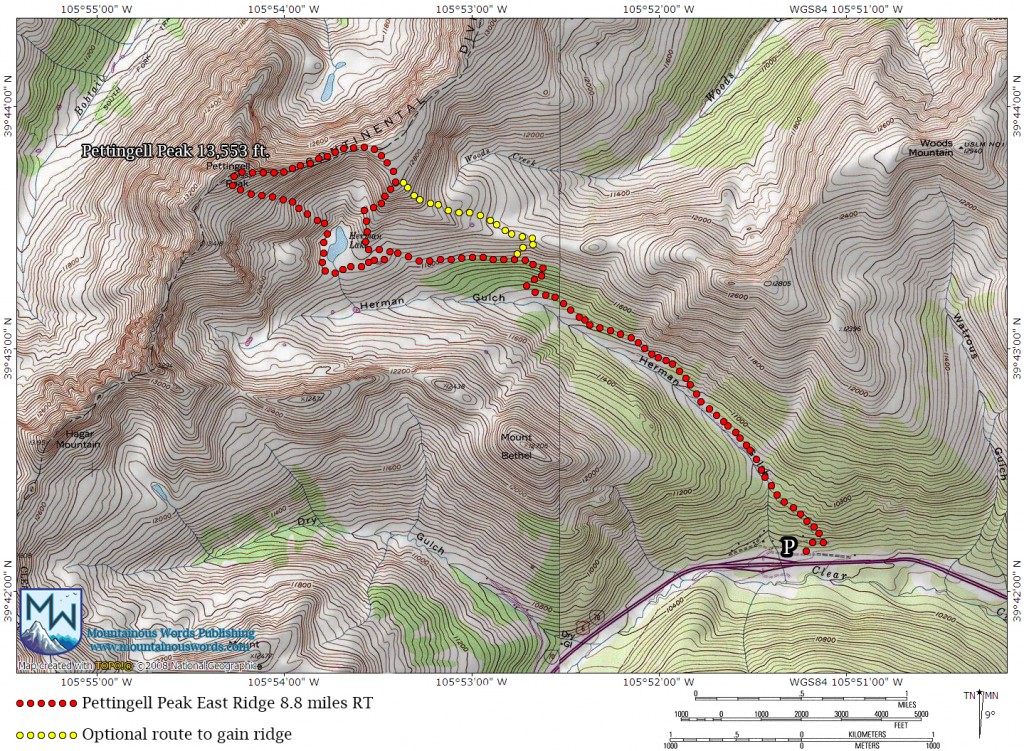 Pettingell Peak Map